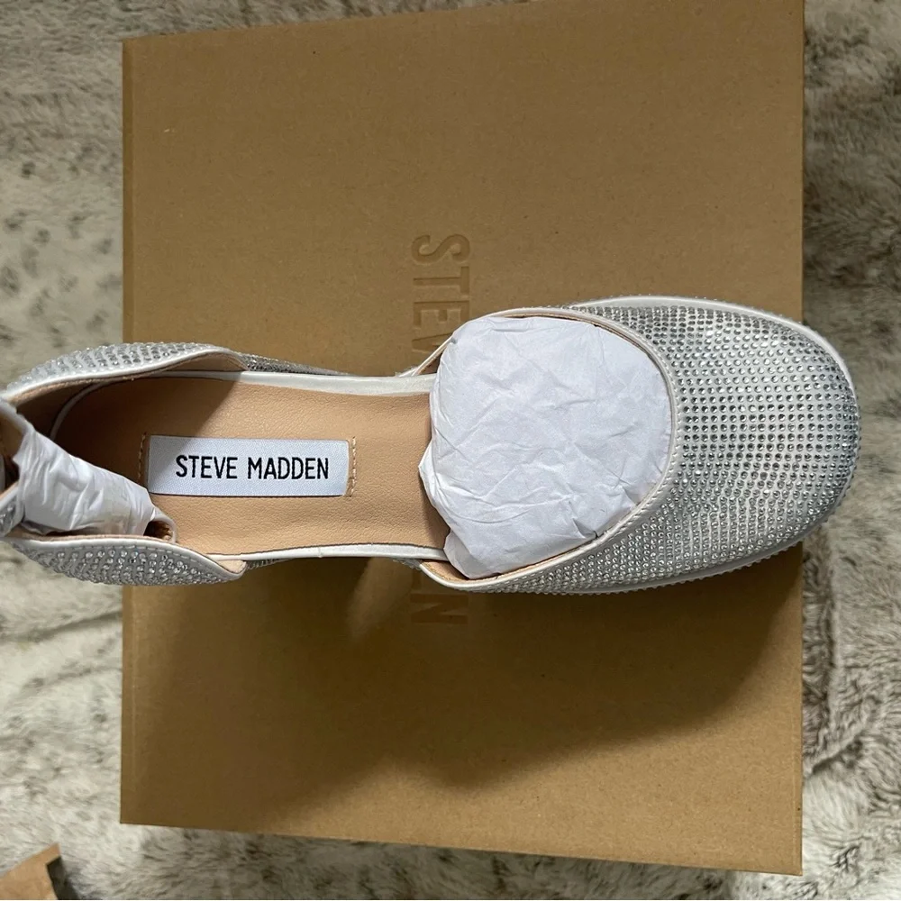 New Steve Madden Charlize double platform shoes in crystal size 6.5 rhinestone